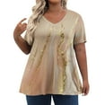 thumbnail image 1 of TQWQT Women's Plus Size Tops Cute Summer Floral Top Womens V Neck Tunic Short Sleeve Tops Dressy Casual Blouses Plus Size Womens Clothes, 1 of 6