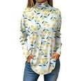 thumbnail image 1 of TQWQT Women's Plus Size Turtleneck Shirt Fall Floral Printed Tunic Top Long Sleeve Mockneck T-Shirts Loose Fit Curved Hem Graphic Tee Green S, 1 of 5