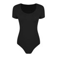 thumbnail image 1 of TQWQT Women's Round Neck Short Sleeve T Shirts Basic Bodysuits, 1 of 3