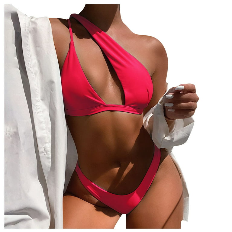 TQWQT Women's Sexy Cutout One Shoulder Bikini Underwire Padded