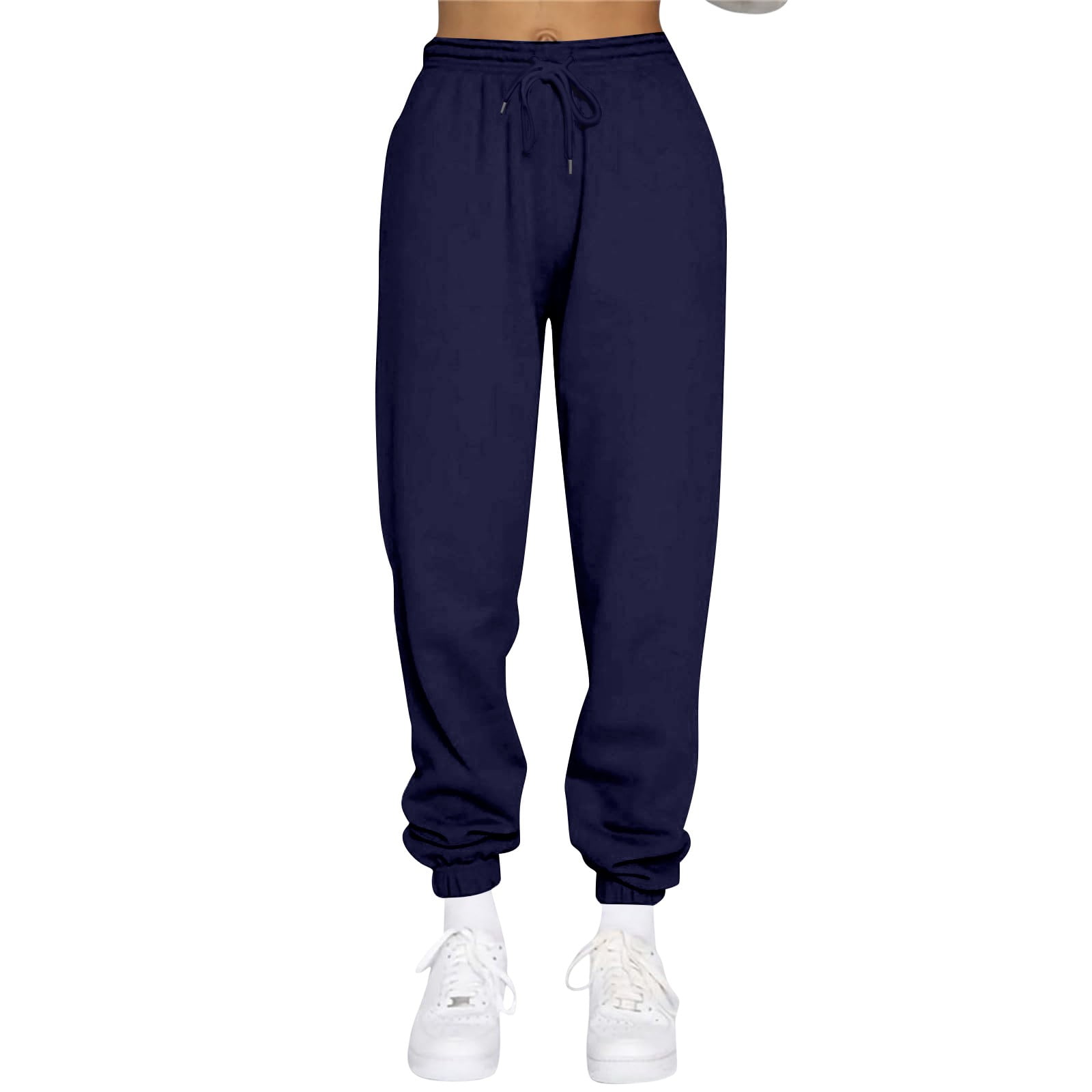 TQWQT Women's Sweatpants Fleece Baggy Casual High Waisted Workout Athletic  Cinch Bottom Comfy Fall Joggers Pants with Pocket Red 2XL 