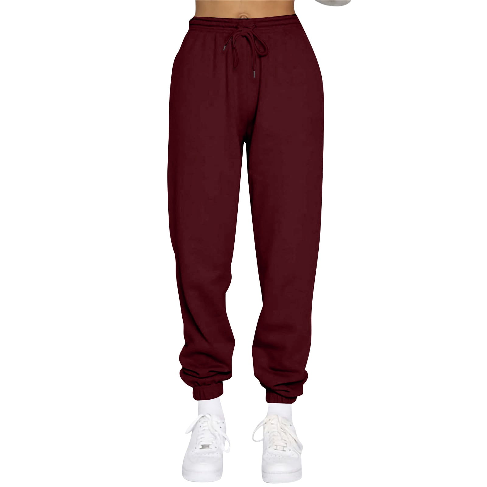 MCEDAR High Waisted Joggers for Women Fleece Lined Winter Thermal Sweatpants  with Pockets Petite Workout Basic Running Pants, Red, X-Large : :  Clothing, Shoes & Accessories