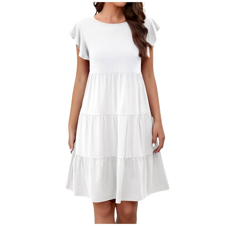 White flowy top dress uk