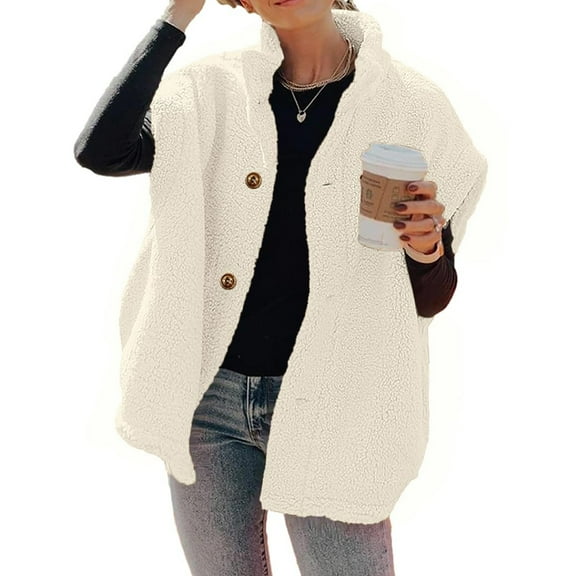 TQWQT Womens Fleece Vests Outerwear Casual Oversized Warm Fuzzy Oversized Vest Sleeveless Button Down Sherpa Jacket Plus Size Suede Cozy Sweater Vest Beige 2XL