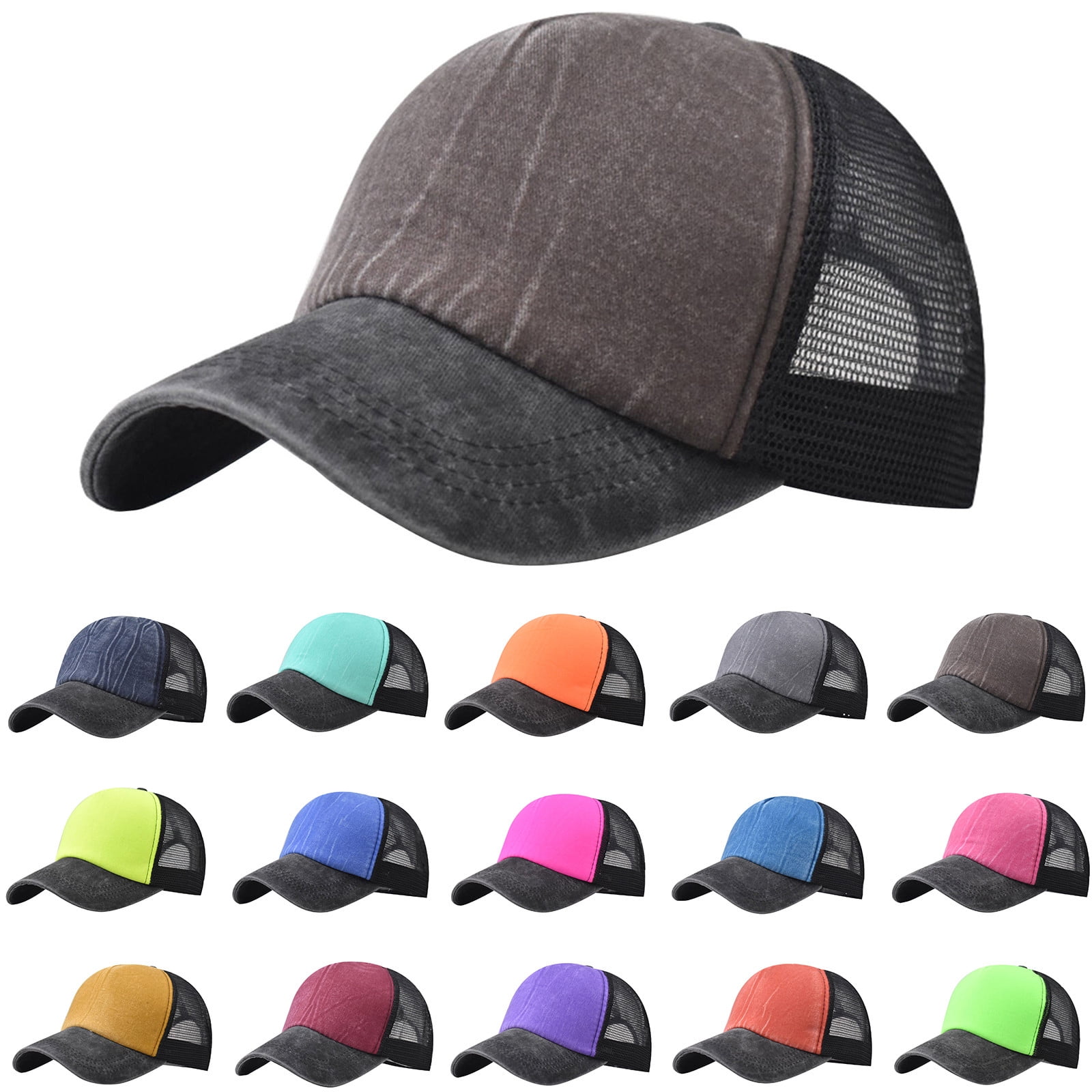 TQWQT Womens Hats Baseball Caps- Unisex Women Men Mesh Cap Adjustable  Trucker Outdoor Sport Hip-hop Hat,Purple 