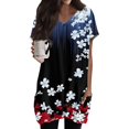 thumbnail image 1 of TQWQT Womens Plus Size Tunic Tops Long Shirts for Leggings with Pockets Oversized Tunic Tops Short Sleeve V-Neck T Shirts Summer Ethnic Floral Print Long Tops, 1 of 5
