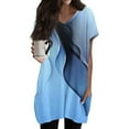 thumbnail image 1 of TQWQT Womens Plus Size Tunic Tops Long Shirts for Leggings with Pockets Oversized Tunics Short Sleeve V Neck T Shirts Summer Women Clothes, 1 of 5