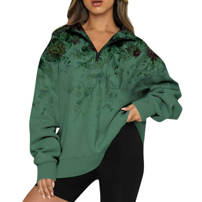 TQWQT Womens Oversized Sweatshirts Oversized Half Zip Pullover