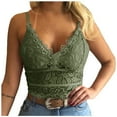 thumbnail image 1 of TQWQT Womens Tank Tops Casual Sexy V-Neck Hollow Lace Underwear Camisole Summer Tank Tops with Built In Bras,Green XXL, 1 of 5