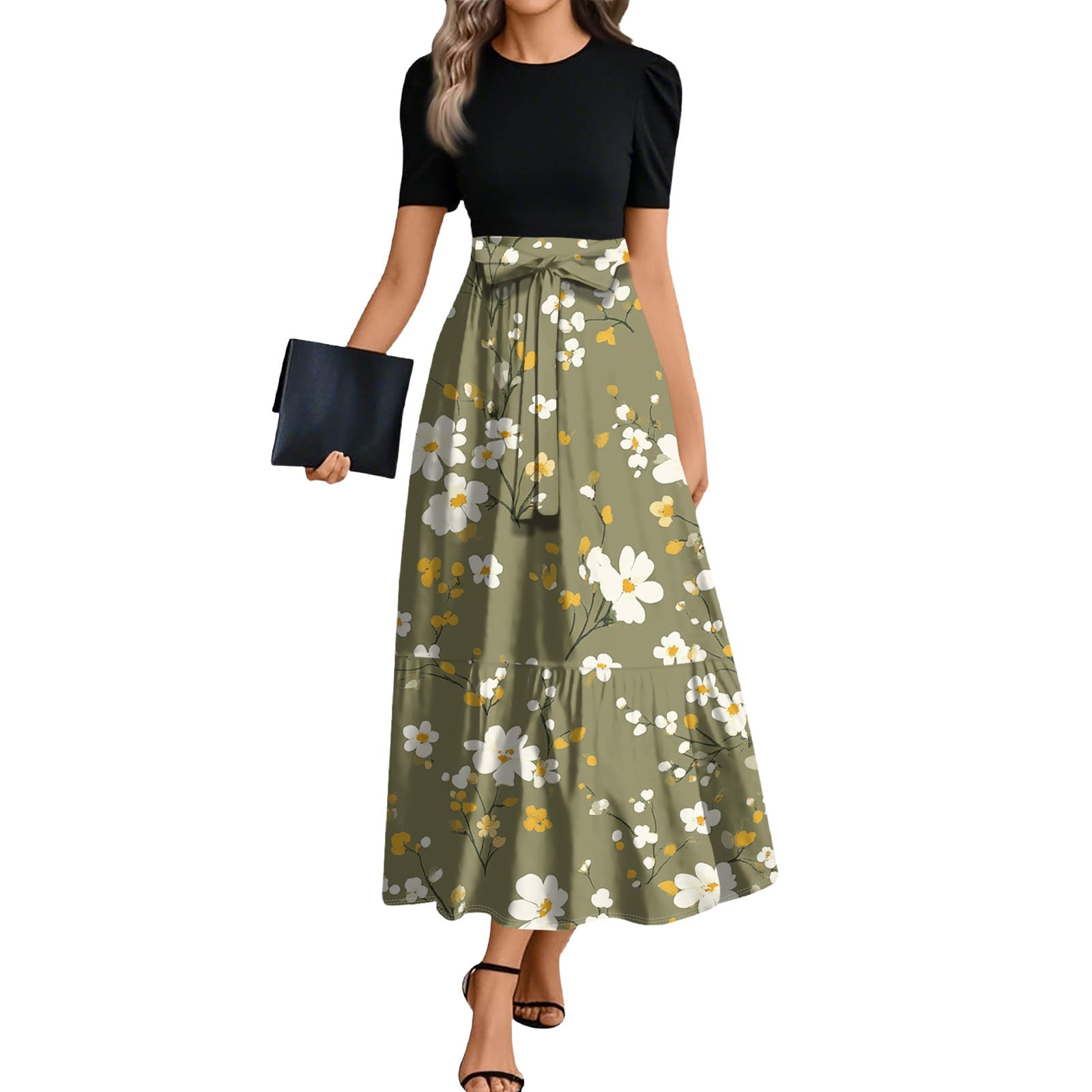 Floral Maxi Dress Floral Wrap Maxi Dress For Women 2025 - Sleeveless, Patchwork Ruffle Hem, Teacher & Business Casual Women's Maxi Dress Floral Maxi Dress Floral Wrap Maxi Dress For Women 2025 - Sleeveless, Patchwork Ruffle Hem, Teacher & Business Casual Women's Maxi Dress