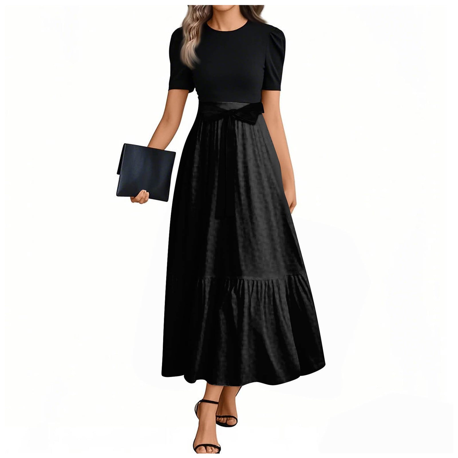 TQWQT Work Dresses for Women 2025 Short Sleeve Trendy Teacher Dresses Plain Print Empire Waist Modest Patchwork Ruffle Hem A Line Dress Formal Business Casual Outfits Black XL - Walmart.com TQWQT Work Dresses for Women 2025 Short Sleeve Trendy Teacher Dresses Plain Print Empire Waist Modest Patchwork Ruffle Hem A Line Dress Formal Business Casual Outfits Black XL - Walmart.com