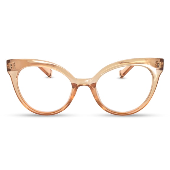 2SeeLife Oversized TR-90 Cat Eye Reading Glasses for Women – Narrow-Medium Fit, Durable and Sturdy Frame, Premium Readers, Champagne, +1.75