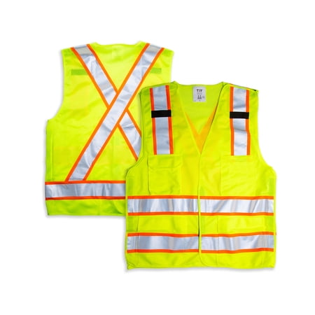 TR Industrial 5-Point Breakaway High Visibility Safety Vest, Type R Class 2, Size XS