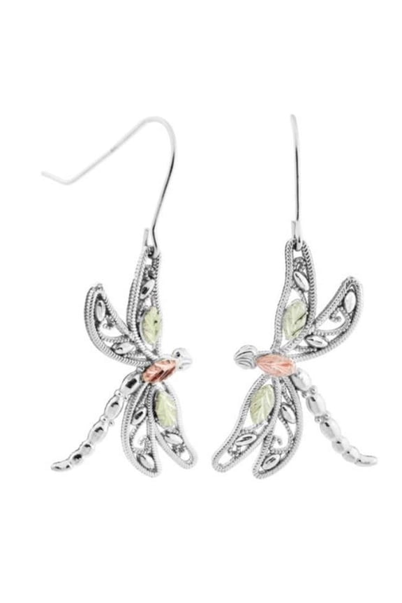 CCO 12K Dragonfly Hook Earrings, Sterling Silver