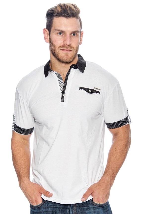 TR Men's Lightweight Fashion Polo Shirt by 9 Crowns Essentials (White, Small)