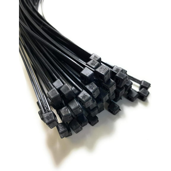 TR Nylon Plastic Cable Ties Long and Wide Extra Large Zip Ties Black and White wrap 20 pieces (Black, 9.0mm x 550mm)