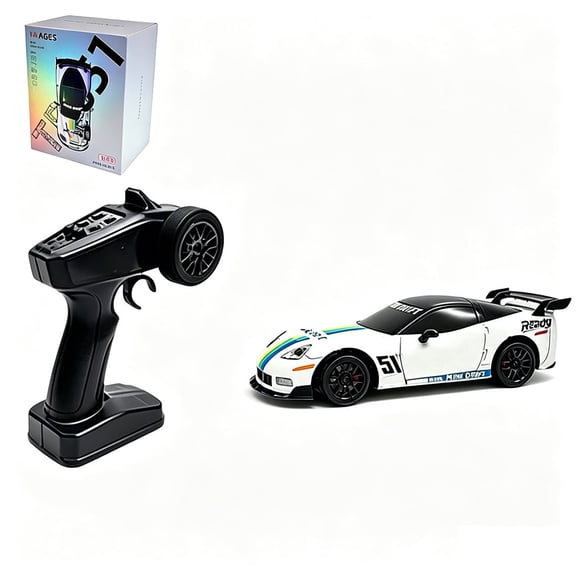TR051 1/43 Scale 4WD Full Proportional Gyro-Stabilized RC Drift Car with Simulated Brake Calipers & 2.4GHz Remote Control for Hobbyists - RTR