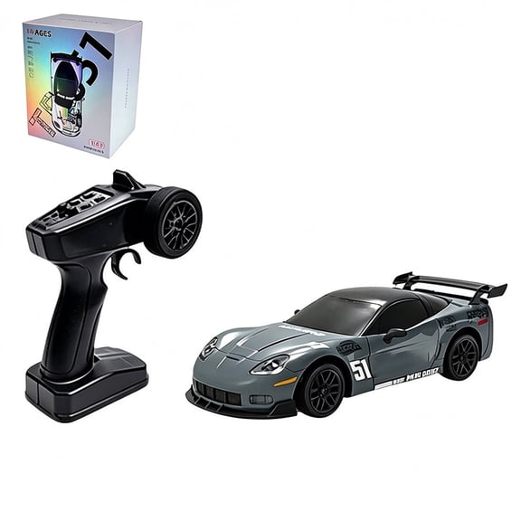 TR051 1/43 Scale 4WD Full Proportional Gyro-Stabilized RC Drift Car with Simulated Brake Calipers & 2.4GHz Remote Control for Hobbyists - RTR