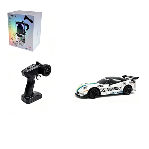 TR051 1/43 Scale RC Drift Car for Adults, 2.4G 4WD Full Proportional 15 km/h High Speed Remote Control Racing Sport Car with Gyro Stabilization & Simulated Brake Calipers for Hobbyists