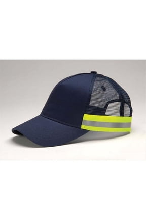TR102 Trucker Reflective Hat Reflective Stripe Around Bottom, Hi-Vis Navy