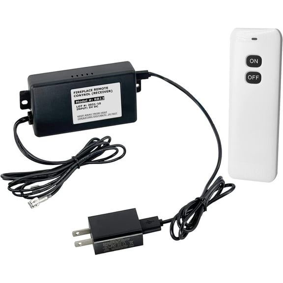 TR2001 Gas Fireplace /Off Remote Control Kit for Millivolt Valve or Module, Plug-in Design Receiver Box with 100-240VAC Input, Fireplace Remote Control
