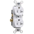 thumbnail image 1 of TR20WCC8 20A 125V Duplex Tamper Resistant Receptacle, White, 1 of 1