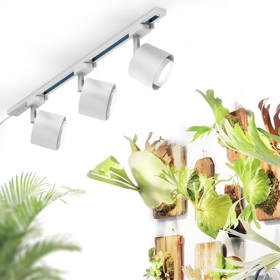 TR40c Track Grow Light for Indoor Plants, 3 x 40W, 5000K Full Spectrum Ceiling Grow Lamp with Adjustable Beam Angle, with Timer for Growing Plants, 3-Head H-Type Track Light System