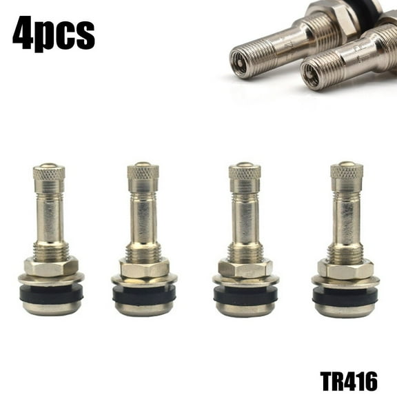 TR416 Chrome Metal Tubeless Bolt In Valve Stems Tires Tubeless Tyre Valves 4pcs Auto Accessories