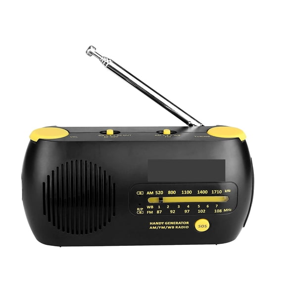 TR627 FM AM NOAA Weather Radio Emergency SOS Hand Crank Solar Receiver With Flashlight MP3 Player Digital Recorder