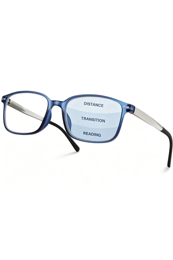 TR90 Progressive Multifocal Reading Glasses for Men,Rectangular Blue Light Blocking Readers with Spring Hinge