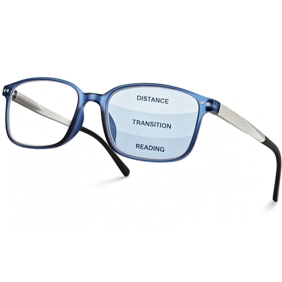 TR90 Progressive Multifocal Reading Glasses for Men,Rectangular Blue Light Blocking Readers with Spring Hinge