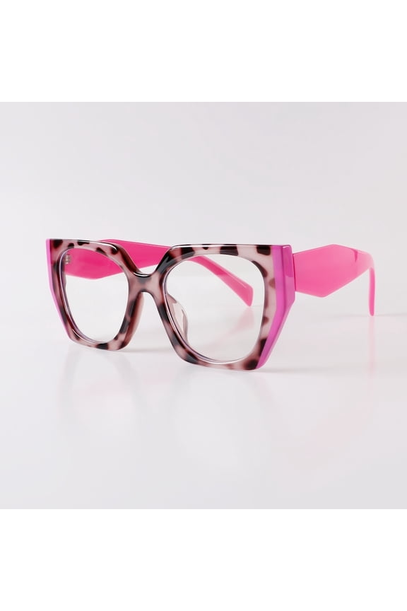 TR90 Retro Cat-Eye Square Patchwork Plain Lens Women'S Fashion Versatile Frame Street Style Trendy Frame