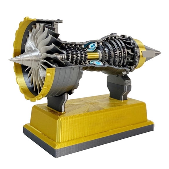 TR900 Electric Shock Absorber Motor 12cm Turbofan Engine Model for Robotics and Electronics (Yellow)