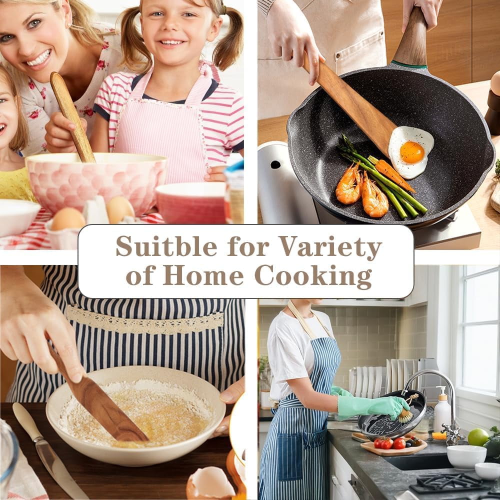 TRA-4PCS Wooden Spatula Set, Wooden Spurtle Set for Cooking, Stirring ...