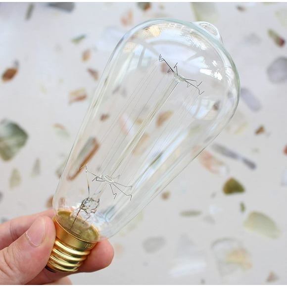 TRA-6 Pack, 25 Watt Vintage Edison Light Bulb with Squirrel Cage Filament, 110~130 Volts, E26 Base