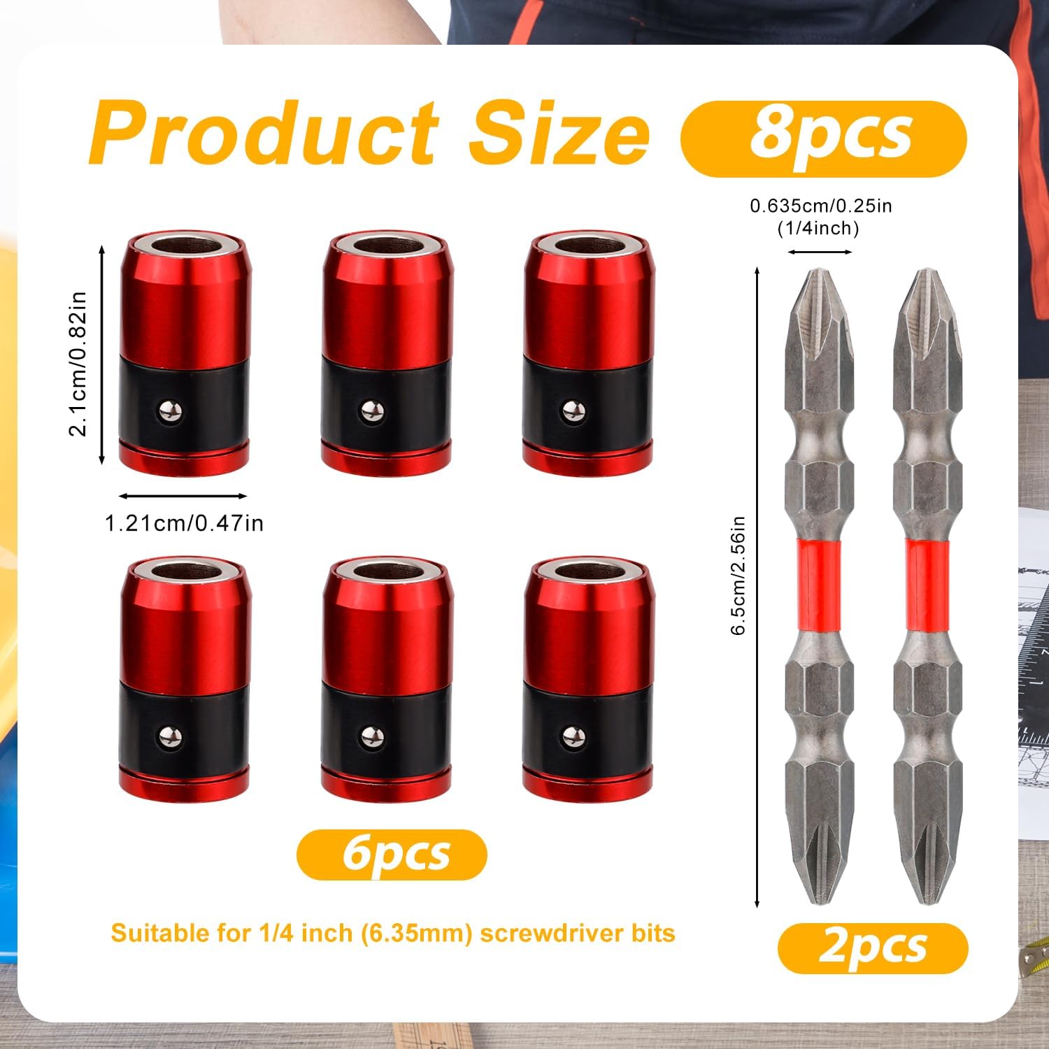 FTXanty 3 stuks magnetische bithouders 1/4 Hex-shank gipsplaten bit magnetische zeskantige schacht snelwissel bithouder voor elektrische boormachine slagschroevendraaier schroevendraaier