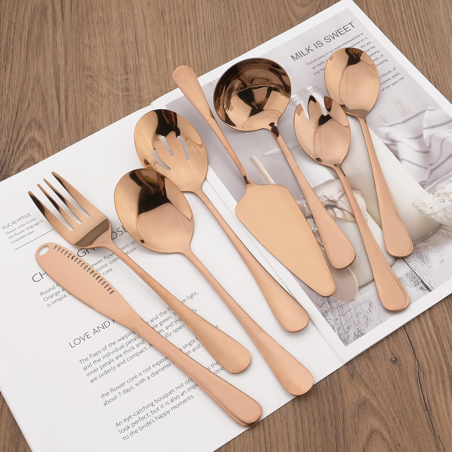 Stainless Steel Serving Utensils,8 Pcs Serving Set With
