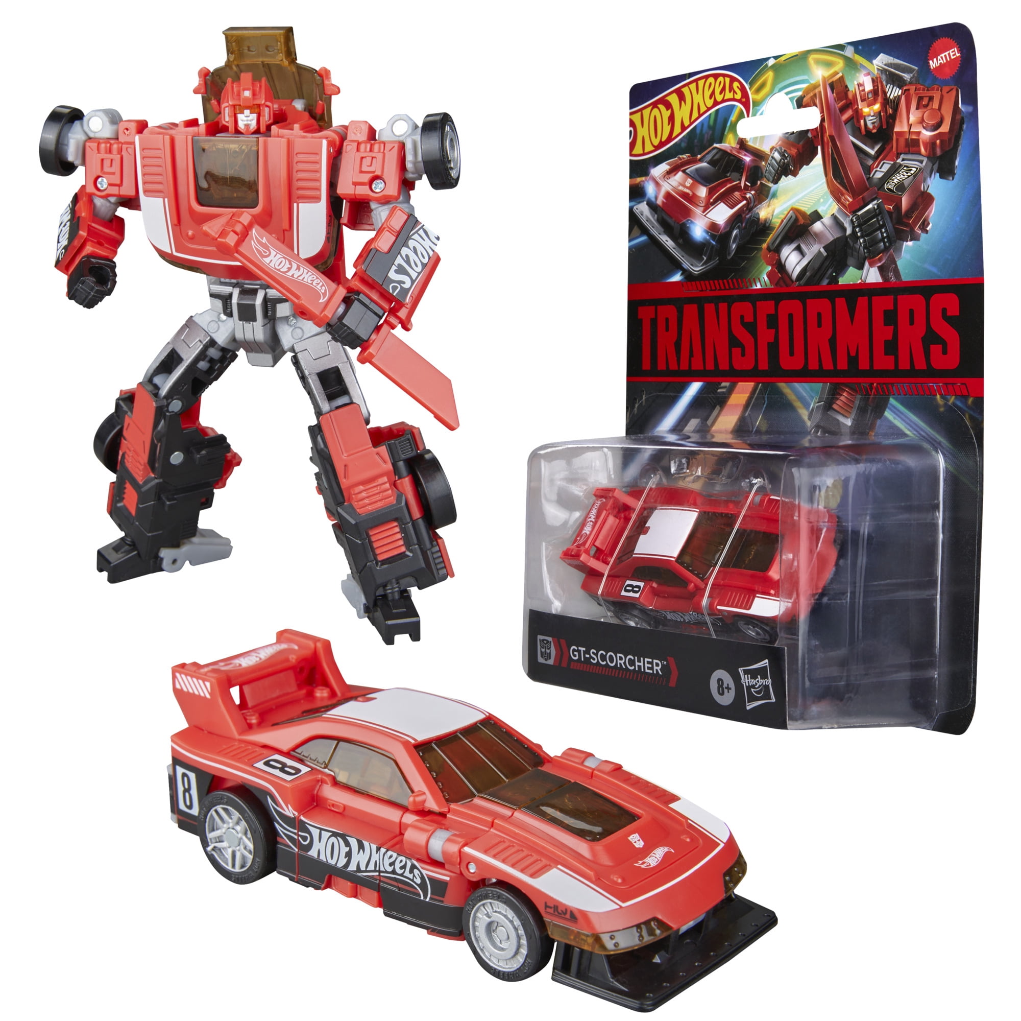 Transformers Toys Hot Wheels® x Transformers 5" GT-Scorcher Action Figure, 8+