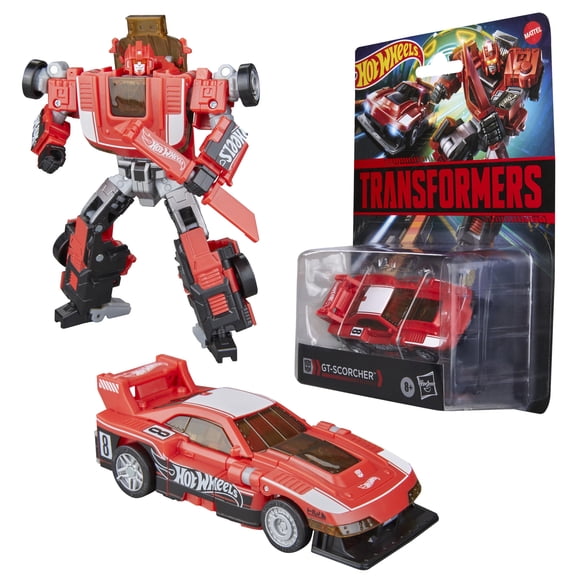 Transformers Toys Hot Wheels x Transformers 5" GT-Scorcher Action Figure, 8+