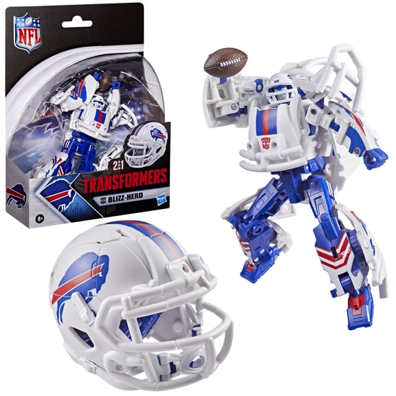 Transformers Toys NFL Buffalo Bills Blizz-herd, 5.5" Collectible Action Figure, 8+