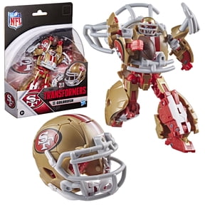 Transformers Toys NFL San Francisco 49ers Goldrush, 5.5" Collectible Action Figure, 8+