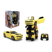 Transformers Bumblebee Converting RC by Jada Toys Auto Transformation Robot with Electronic Sounds, 11, Radio Control Cars