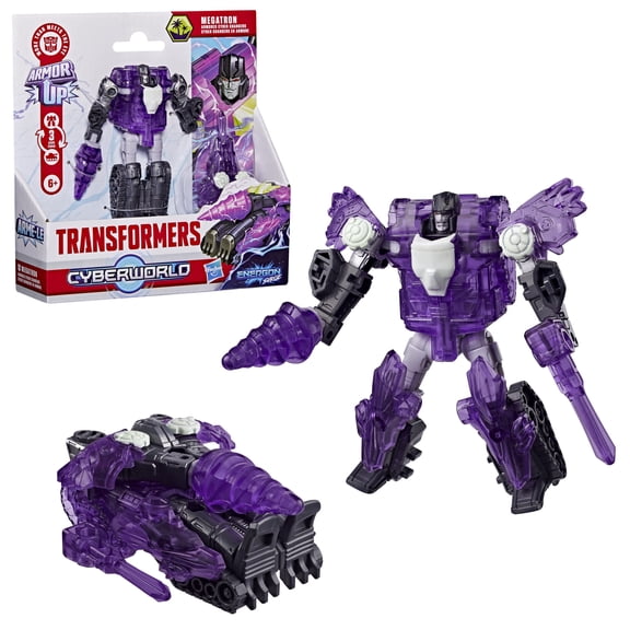 Transformers Toys CYBERWORLD Megatron Armored Cyber Changers Action Figure, 6+
