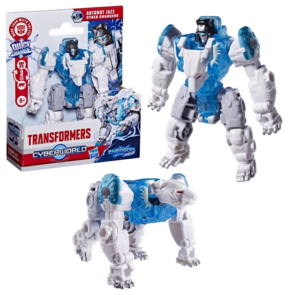 Transformers Toys CYBERWORLD Autobot Jazz Energon Surge Cyber Changers Action Figure, 6+
