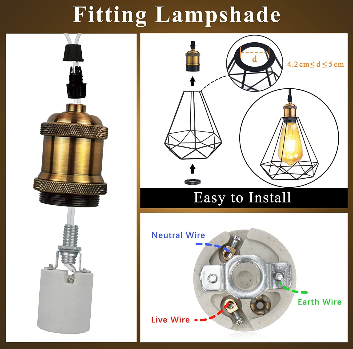 TRA-E26 Edison Vintage Lamp Socket, Pendant Lamp Holder, Light Sockets ...