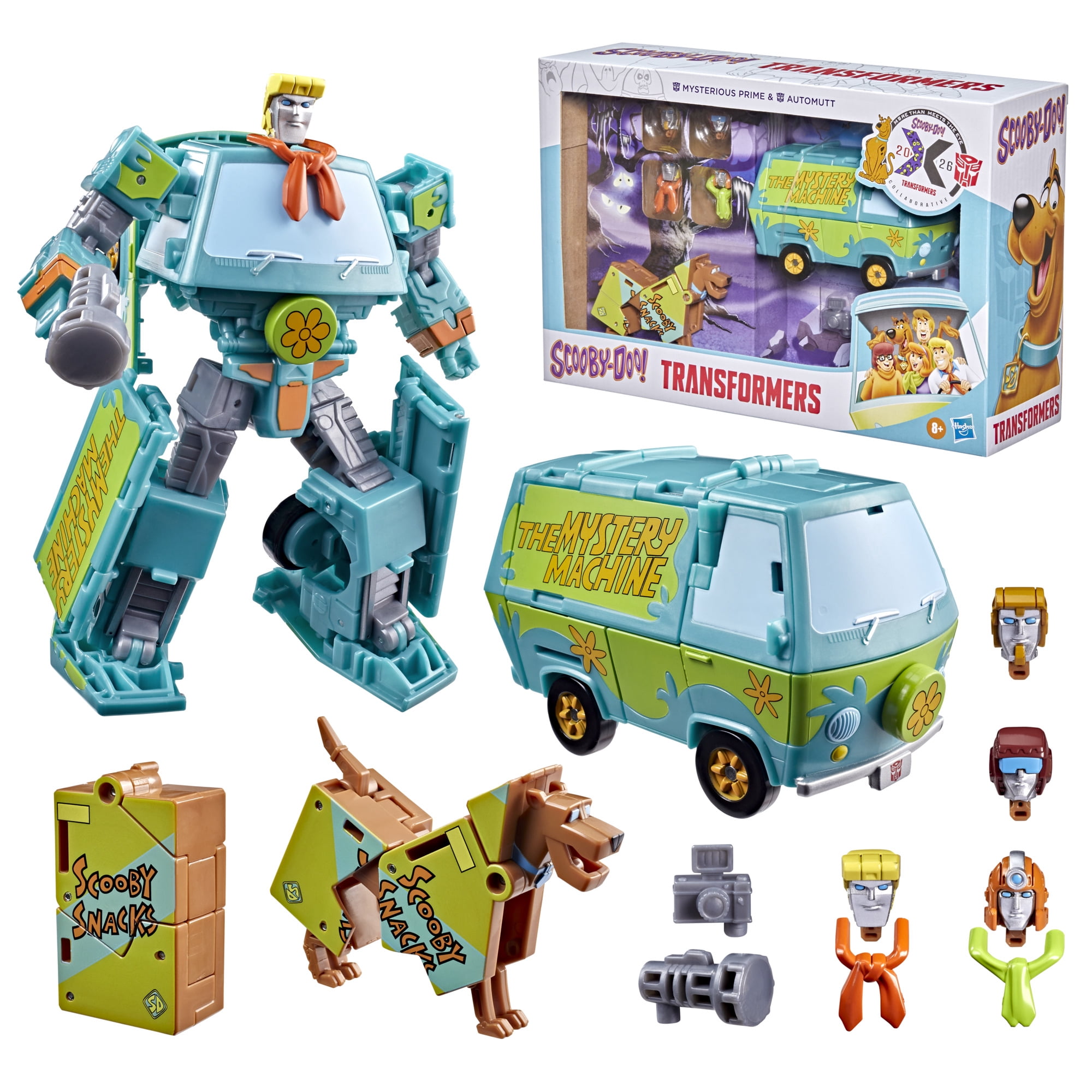 Transformers Toys Scooby Doo Mysterious Prime & Automutt Action Figures, 8+