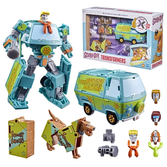 Transformers Toys Scooby Doo Mysterious Prime & Automutt Action Figures, 8+