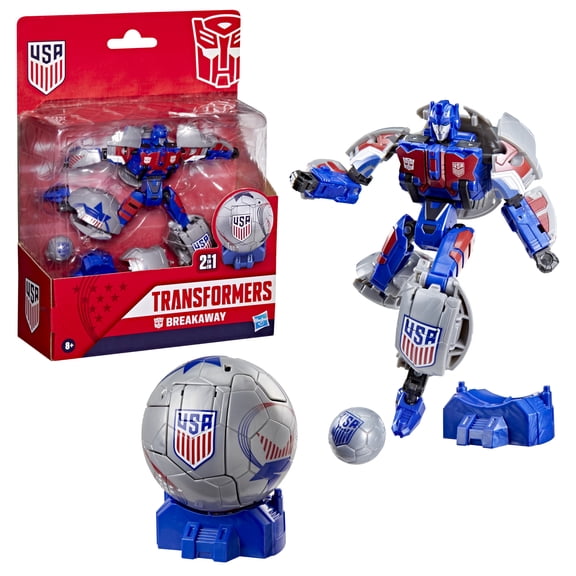 Transformers Toys US Soccer Federation Breakaway 5.5" Action Figure, Robot Toys for Ages 8+