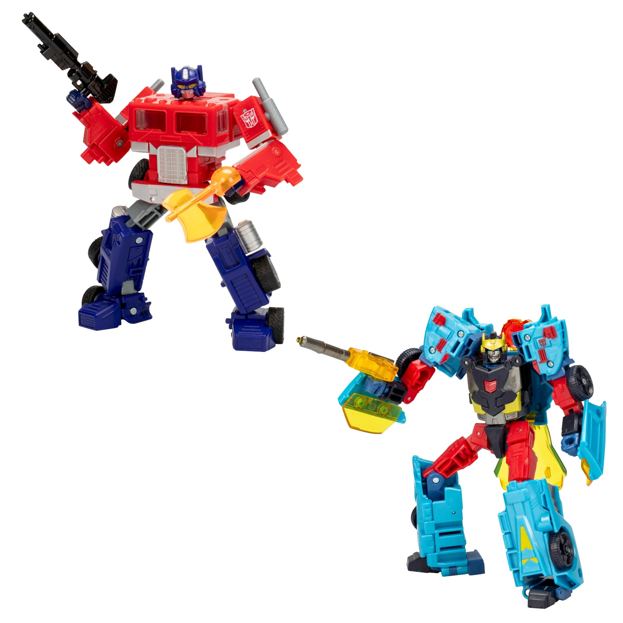 Transformers Cybertron Universe Hot Shot and G1 Optimus Prime