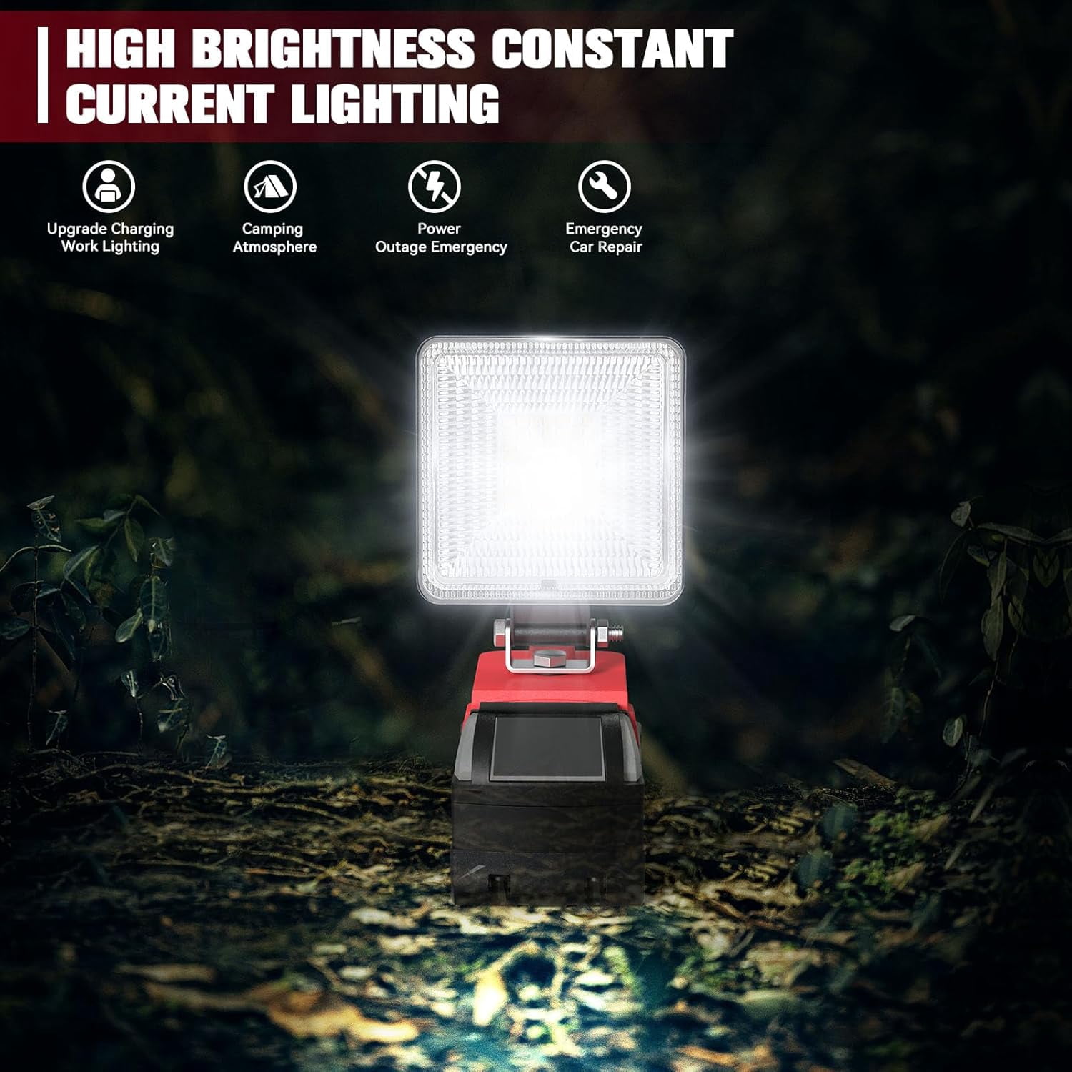 WEEMEE 4.3" LED Work Light For Milwaukee M18 Battery - 30W Cordless Light With High/Low Modes & USB/Type-C Charging